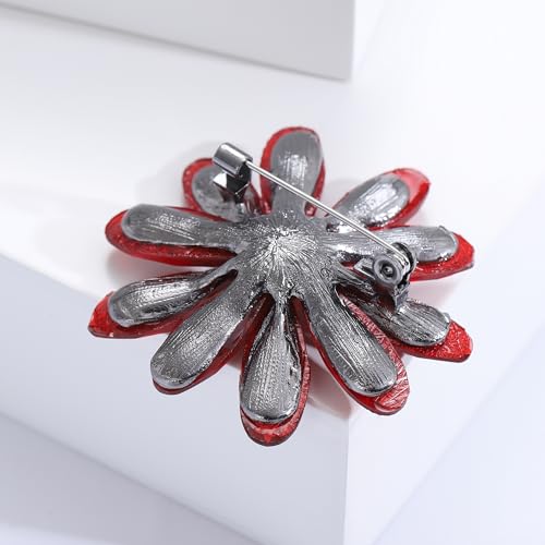 Image of Acrylic Flower-Shape Brooch Pin for Women Statement Brooch