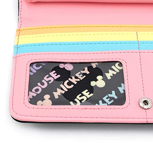Loungefly x Disney Mickey Mouse Pastel Rainbow Flap Wallet (One Size, Black)4