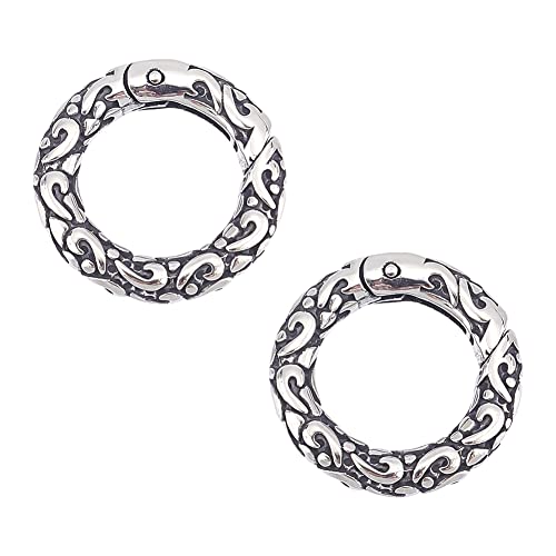 UNICRAFTALE - UNICRAFTALE 2 Stk Tibetischer Stil Karabiner Ringe Edelstahl Strukturierte Schnappverschlüsse 6 Gauge Karabinerhaken Schlüsselanhänger Spring Gate Ringe Für Taschen Schultergurte Schlüsselanhänger - -4%