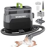 WORKPRO Upholstery and Carpet Steam Cleaner, 16kPa Carpet Cleaner Machine with Steam & Heating System, 4 Cleaning Modes & Versatile Tools, Upholstery Cleaner for Sofa, Pet Stains, Car Seat