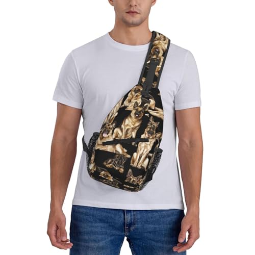 German Shepherd Dog Stylish Men'S Messenger Bag - Durable Polyester, Huge Capacity & Adjustable Strap 7