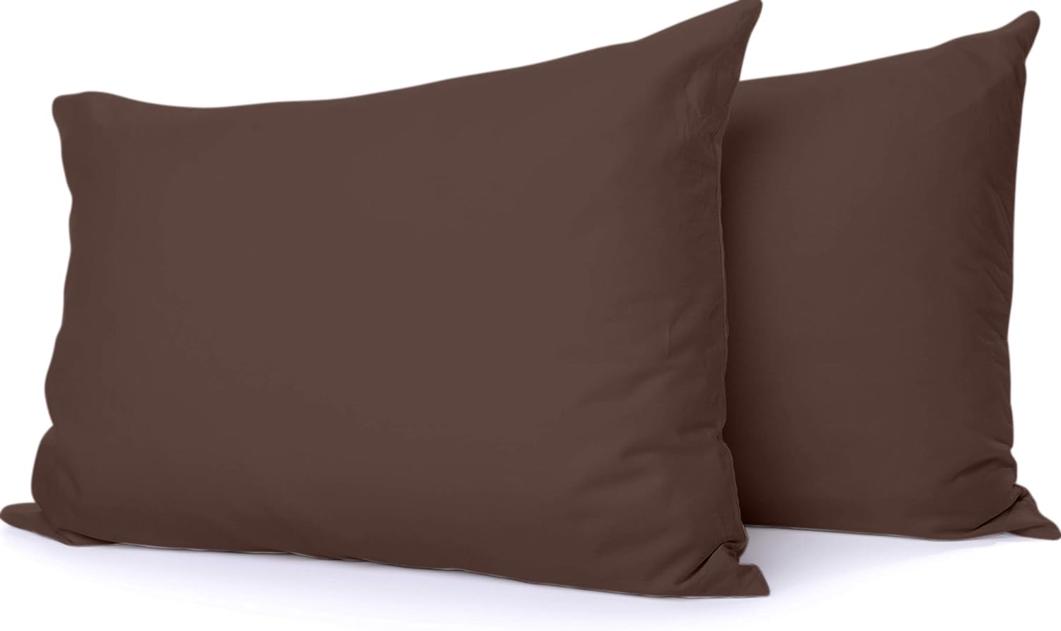 Pure 800 Thread Count Cotton Pillowcases Set - Set of 2 Pieces Egyptian Cotton King(20"x36") Brown Cooling Breathable Soft Luxury Sateen Pillowcases