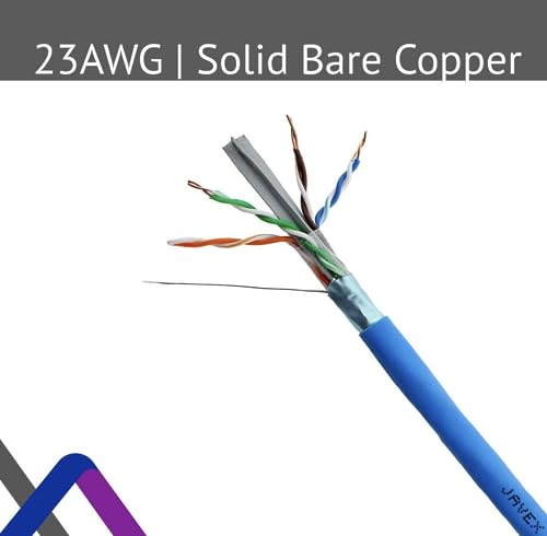 Image of JAVEX CAT 6A Riser CMR Ethernet Cable 500FT Shielded FTP [UL Listed], Blue