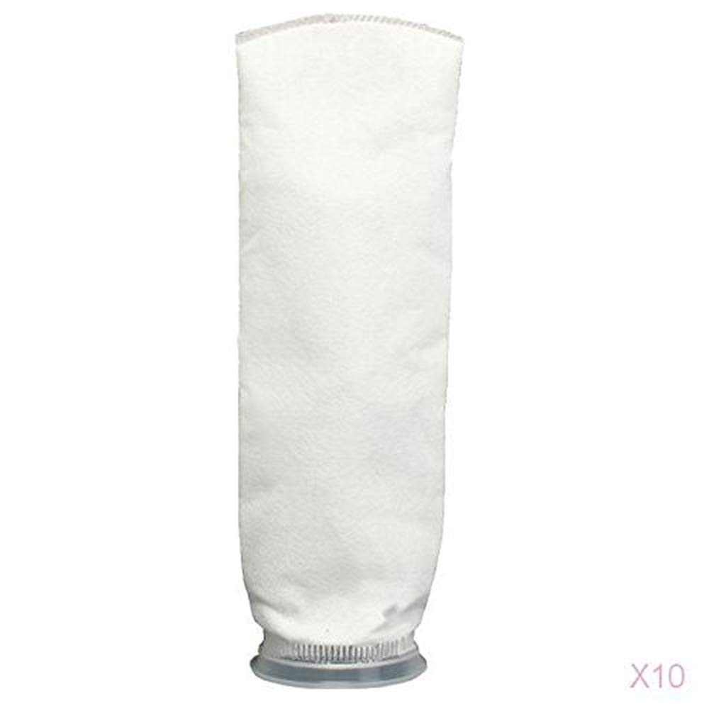 10 sacchetti filtranti bianchi da 200 micron, in polipropilene + poliestere, per acquario, acquario, pozzetto, in feltro, con filtro meccanico da 10,2 cm di diametro