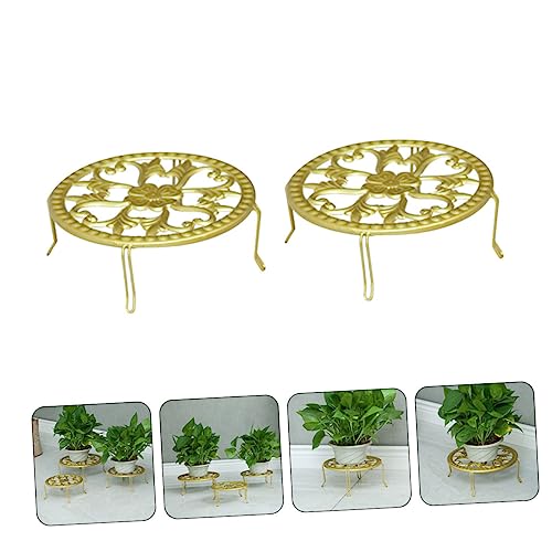Support de fleurs en fer forgé Abaodam : lot de 2 étagères rétro - 6
