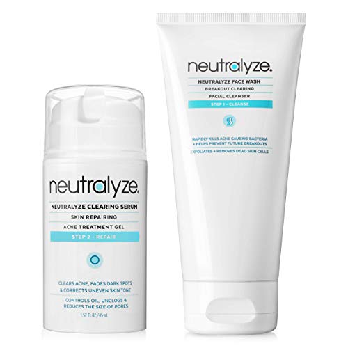 Neutralyze Clearing Serum Bundle With Neutralyze Acne Face Wash | Maximum Strength Acne Serum and Acne Spot Treatment with 2% Salicylic Acid + 1% Mandelic Acid + Nitrogen Boost Skincare Technology