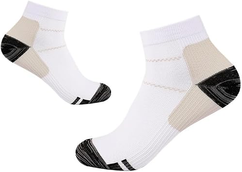 Compression socks white men's plantar fascia compression socks leisure running cycling basketball outdoor sports Color 33038, Size L XL