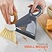 Full Circle Tiny Team Mini Compact Brush & Dustpan Set, Portable Handheld Broom for Quick Cleanups, Ideal for Home, Bathroom, Kitchen Countertops. Bamboo Hand Broom & Small Crumb Sweeper, White