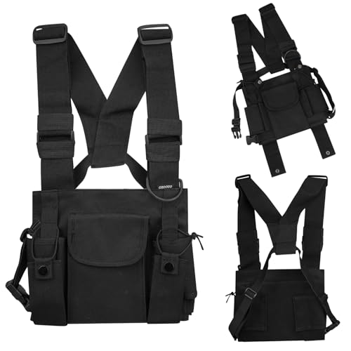 Croogo BDB01-1 Chest Rig Walkie Talkie Vest Universal Hands Free Two Way Radio Front Pack Pouch Hiphop/Harness Bag thumb #3