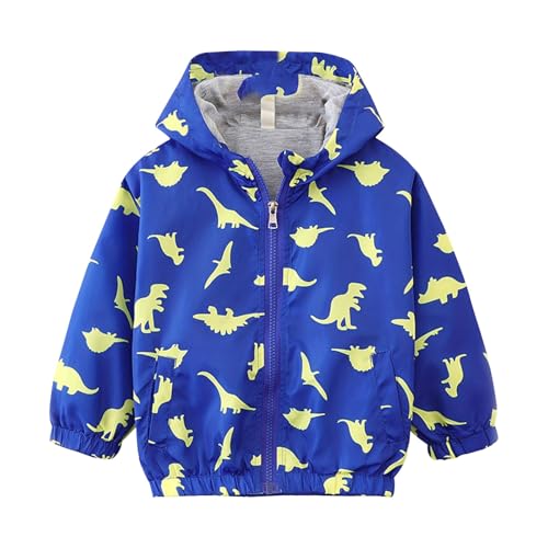 Kids Boys Dinosaur Hooded Coat Long Sleeve Jackets with Fleece 𝗟ining Girls Fall 𝗪aterproof Hooded Jackets