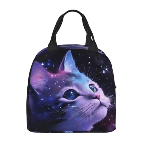 PrelerDIY Insulated Galaxy Cat Lunch Bag Cover