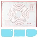 70 X 50 cm Spianatoia per Impastare Tappetino Silicone Cucina Tavola per Impastare Tappetini da Forno Riutilizzabile con Tagliapasta per Fare Impasti Pizza Pasta Macaron