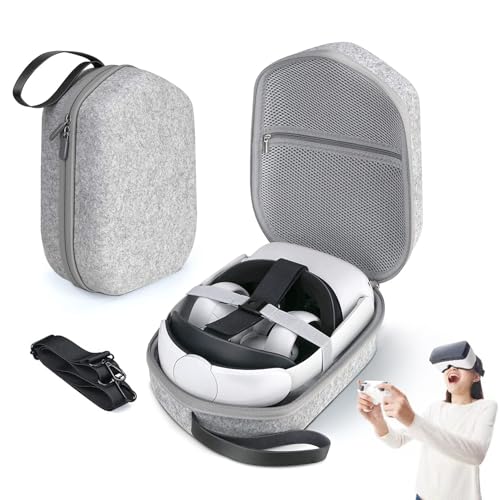 Otufan Custodia per Meta Quest 2,Custodia Rigida per Accessori Meta Quest 2 Borsa da Viaggio Portatile per Meta Quest 2 per Cuffie da Gioco VR Controller E Accessori