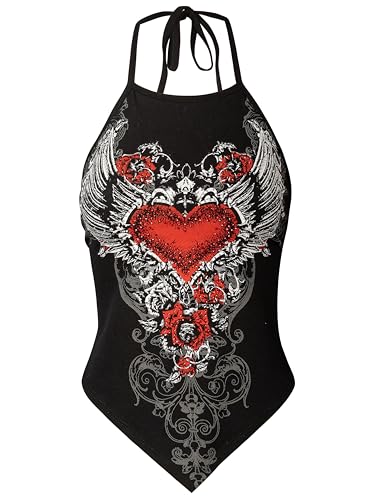 Image of Design by Olivia Women's Sexy Paisley Bandana Halter Top Y2K Crop Shirt