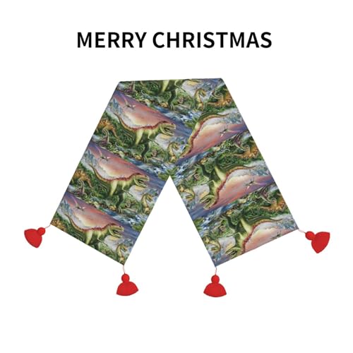 Chemin de table de Noël avec pompon pour protéger et embellir une table terne - 4