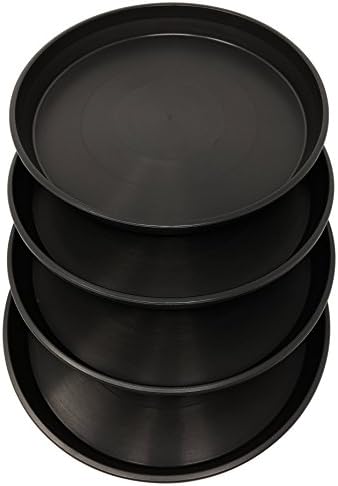 Matri Round Plastic Plant Saucer Tray 13" (Black) Set of 4 Units