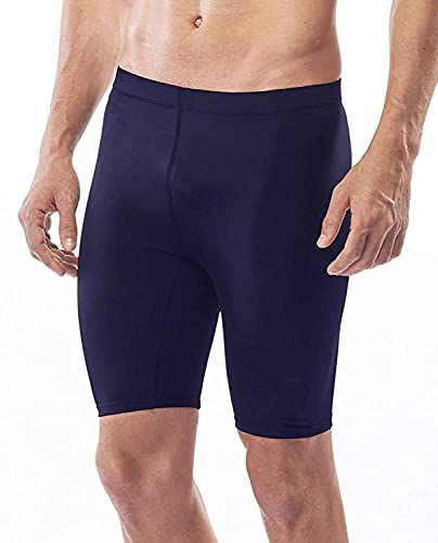 Image of DSOM Men Polyester Compression Sports Shorts Half Tights