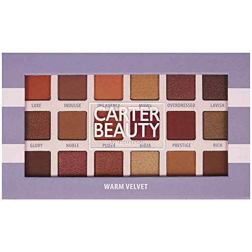 Carter Beauty Cosmetics 18-Shade Eyeshadow Palette Warm Velvet
