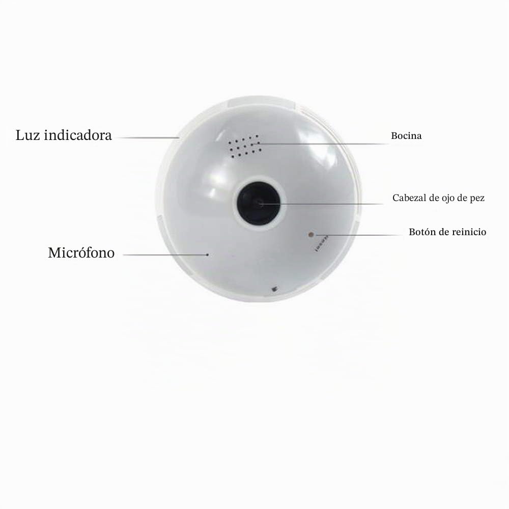 Bulbo de cámara vigilancia Seguridad WiFi panorámica Red vigilancia cámara inalámbrica