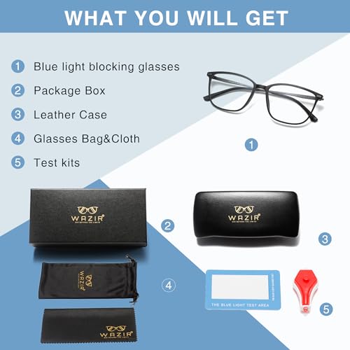 Image of WAZIR TR Blue Light Blocking Glasses For Women /Men Computer Glasses Gaming Glasses Retro Round Anti Eye strain UV Filter