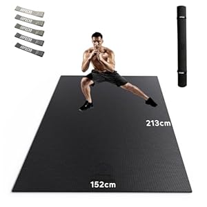 HAPBEAR Tapis d&rsquo;Exercice Extra Large – 183×122/213×152/244×183/274x183x0.8cm, Antidérapant, Ultra Durable, Gym épais pour Pilates, Aérobic,Gym Haute Densité,Tapis de yoga