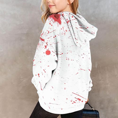 Halloween Sweatshirts for Teen Girls Spooky Season Funny Long Sleeve Hooded Tops Fashion Graphic Print Hoodies3