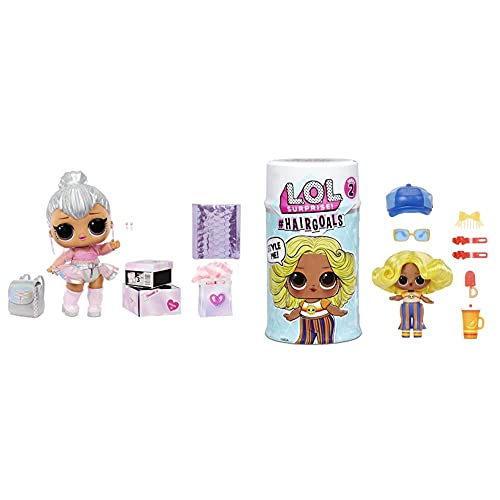 LOL Surprise Big BB (Big Baby) Kitty Queen - Grande Poupée 28cm, Déballez des Tenues,Comprend Un Bureau, Une Chaise et Une Toile de Fond - 3 Ans et Plus+ LOL Surprise Hairgoals Série 2