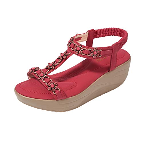 Chaussures femme bohême à talon compensé et finitions cristal pour un été raffiné