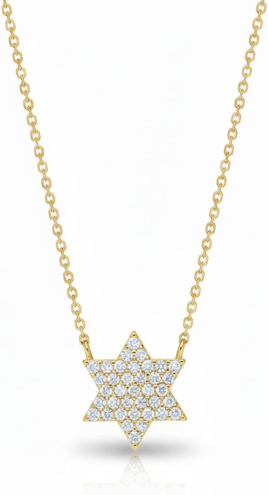 Rose Gold Sparkling Star of David Necklace for Women, 3/8" Pave Magen David Pendant with Cubic Zirconia, Adjustable 16"-18" Chain, Bat Mitzvah & Hanukkah Gift - Image 8