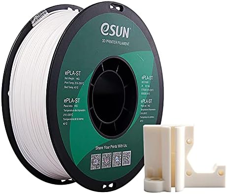eSUN Super Tough PLA Filament 1.75mm, 3D Printer Filament PLA-ST, Dimensional Accuracy +/- 0.05mm, 1KG Spool (2.2 LBS) 3D Printing Filament for 3D Printers, White