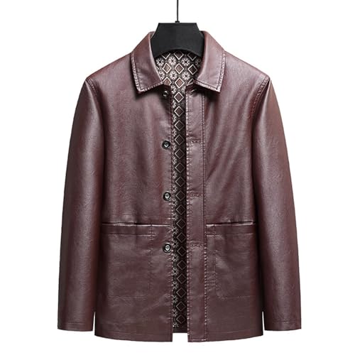for Man Fall Winter Long Sleeve High Neck Faux Leather Work Modest Cardigan Jacket Outfits Mens 2025 Y2K2