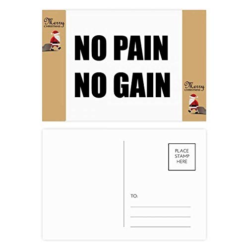 Cartes postales No Pain No Gain noires pour votre décoration de bureau motivante x20
