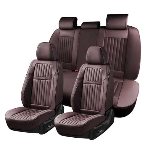 Image of Coverado Car Seat Covers Full Set, Seat Covers for Cars, Car Seat Cover, Car Seat Protector, Leather Car Seat Cushion, Waterproof Car Seat Covers Front Seats and Back Fit for Most Cars(Coffee)