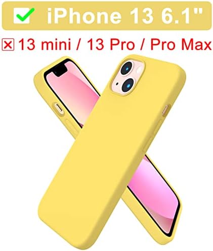 ORNARTO Compatible with iPhone 13 Case 6.1, Slim Liquid Silicone 3 Layers Full Covered Soft Gel Rubber Case Cover 6.1 inch-Blue