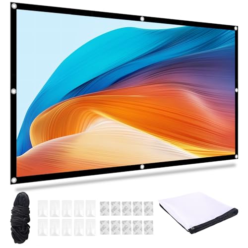 DOCEPERT Pantalla de proyector de 60 pulgadas, portátil y plegable para cine en casa, cine en interiores y exteriores, pantalla de cine para escuela, cine en casa, oficina, 16:9