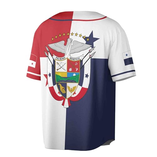 Customized Name Panama Flag Coat of Arms Baseball Jersey S-5XL miniatura 3