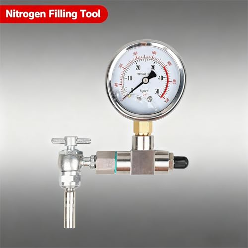 Image of 700PSI Nitrogen Shock Fill Kit High Accuracy No Loss Nitrogen Filling Tool with Extension for Schrader Valve Shock Fits All Shocks with Schrader Filling Valve