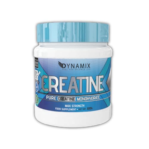 DYNAMIX Creatina Pura Monohidrato Neutra - 300g | Monohidrato Puro para Aumento de Volumen Muscular | En Polvo y sin Aditivos