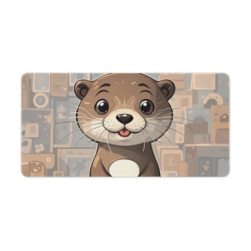 Mouse Pad Cartoon Cute Otter Grande 60 x 30 cm Antideslizante