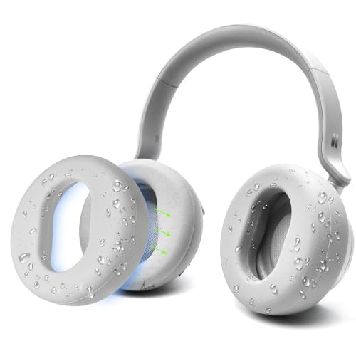 Silicone Ear Pads Cover Protector Compatible with Microsoft Surface Headphones 1 2 Wireless Noise Cancellation Headsets,Sweatproof, Easily Washable, Rugged Durability (Grey)