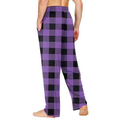 Mens Pajama Bottoms,Pajama Pant With Pockets Pj Bottoms Fall Plaid Lounge Baggy Lightweight Comfy Sleepwear, XS-5XL4