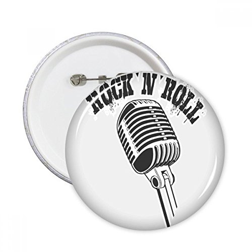 Badge rond Microphone Illustrer Musique XL DIYthinker pour décoration vêtements