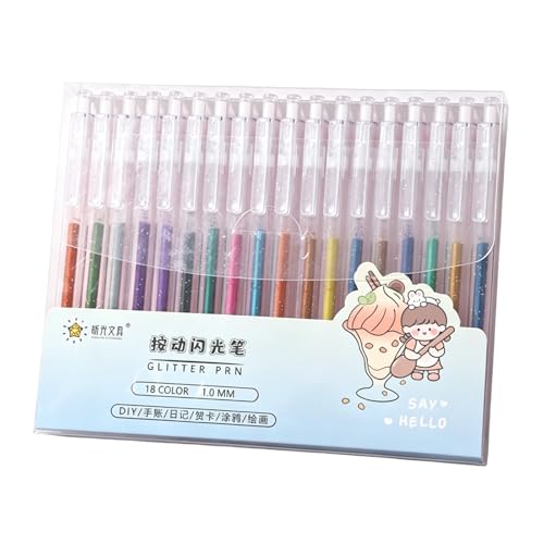 Bolígrafos gel brillo 18 colores FRANDEK