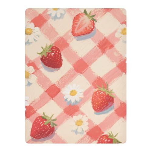 Drap-housse imperméable lit bébé pour chambre décoration fraises rouge