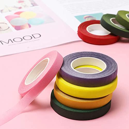 Jafirous 12 Pcs Colorful Floral Tape, Floral Stem Wrap Tape Bouquet Wrap Tape Bouquet Making Tapes Flower Stem Wrap For Bouquet Stem Wrapping, Floral Arrangement And Crafts #TOP5