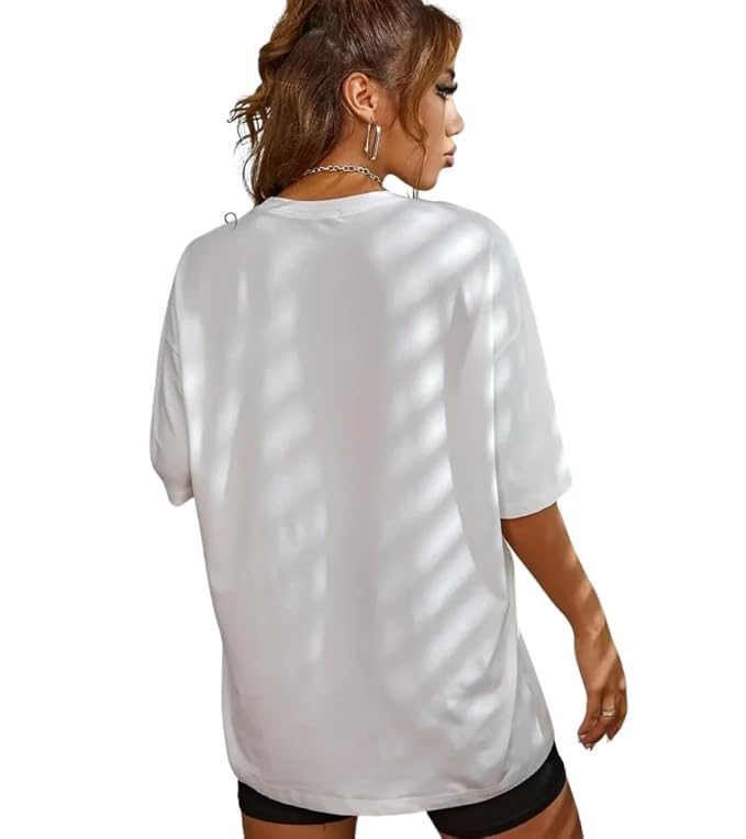 Image of DIAZ Women's Cottonblend Half Sleeve Oversized Drop Shoulder T-Shirt-Pack of 2