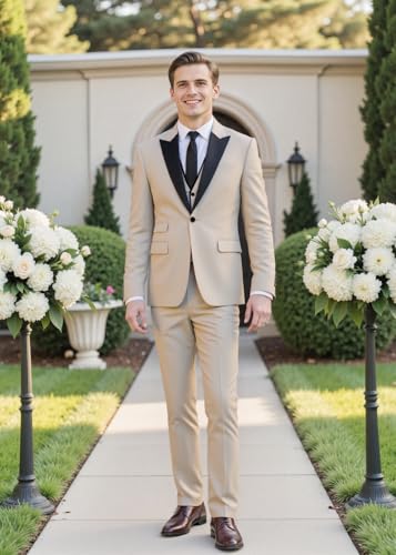 Men's Suits Formal Slim Fit 3 Piece Fashion Business Peak Lapel Blazer+Vest+Pants Wedding2