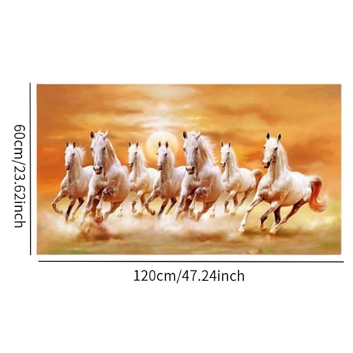 Tableau sept chevaux en polyester pour décorer un bureau moderne L