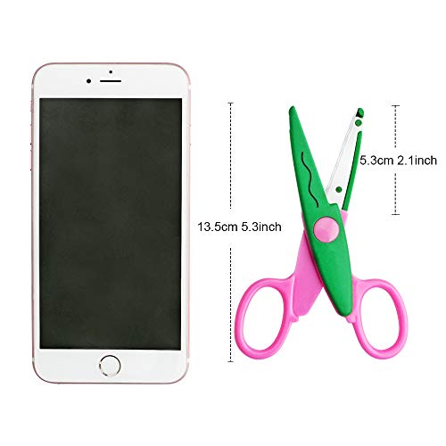 Asdirne Kinder Bastelschere 6er-Set, Kinderschere, Kinder gezackte Schere, Zick-Zack-Schere