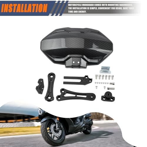 Image of Motorcycle Wheel Rear Mudguard,Fender Rear Cover Compatible with Universal Motorbikes Scooter Extender Accessories-Black